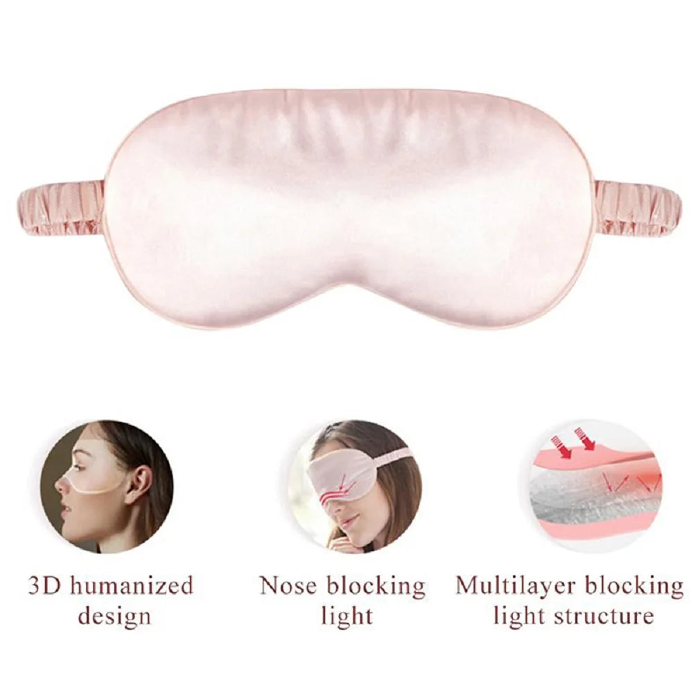 Soft Silk Sleep Mask Eye Masks Coversfor Sleep 100% Blackout Zero Eye Pressure Blindfold with Adjustable Strap Mask Eye Patch