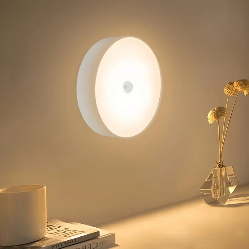 1pc Motion Sensor Night Light - Wireless LED Detector Lamp for Bedroom, Staircase, Closet, and Room Decor-
