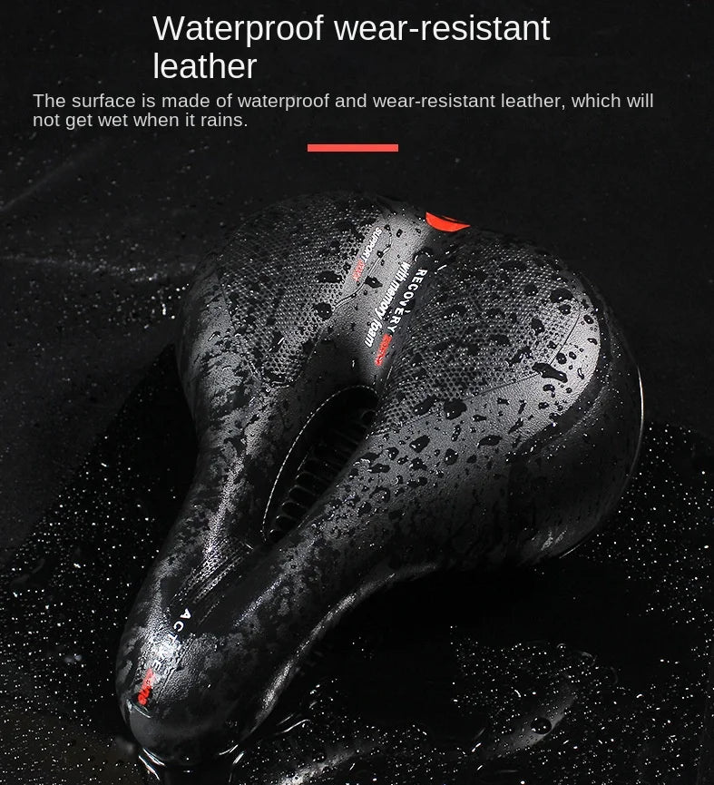 Hollow Breathable Bicycle Saddle Men Women MTB Road Bike Saddle Shock Absorbing Comfortable Big Butt Bike Seat Safety Warning