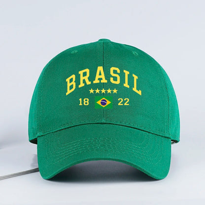 Brazil Flag Five-Star Soft-Top Baseball Cap Stylish Athletic Look Perfect for Daily Match Viewing and Outdoor Sports Great Gift