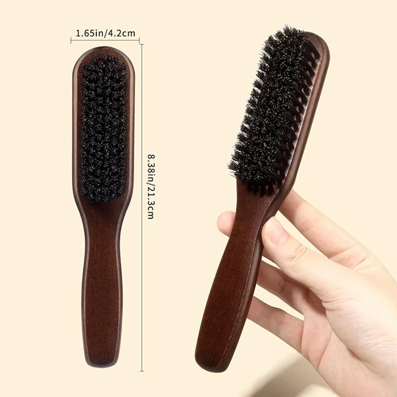 Boar Bristle Hair Brush (Unisex) - Fragrance-Free Professional Barber Styling Bristle Brush, Suitable for Thick/Fine Hair