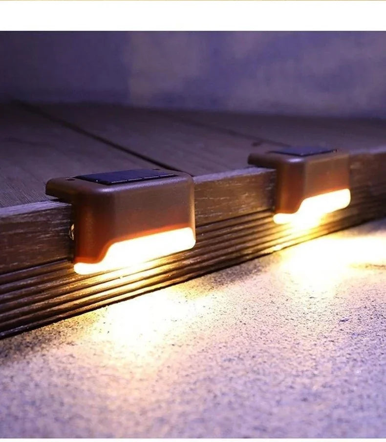 1~12PCS Solar Deck Light Outdoor IP65 Waterproof Solar Power Garden Lamps for Railing Stairs Step Fence Yard Patio Pathway