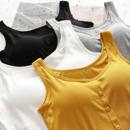 M-3XL For 35-75kg Modal Plus Size Women Camisole Top with Chest Pad Soft Comfortable Tank Tops