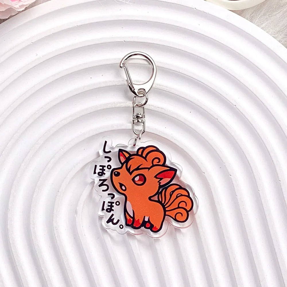 1/12PCS Pokémon Characters Pikachu Bulbasaur Acrylic Keychain Bag Charms Accessories Backpack Pendant Key Holder Friend Gifts
