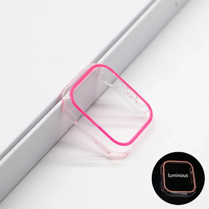 Luminous Cover for Apple Watch Case Ultra 49mm 45mm 44mm 41mm 40mm Hard PC Bumper Protective Frame iWatch 8 7 6 5 SE Accessorie