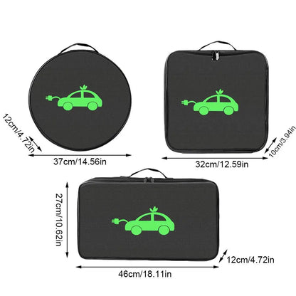 EV Cable Organizer Bag Electric Car Charger Box Charging Organizer Jumper Cable Bag Electric Vehicle Charging Cable Case