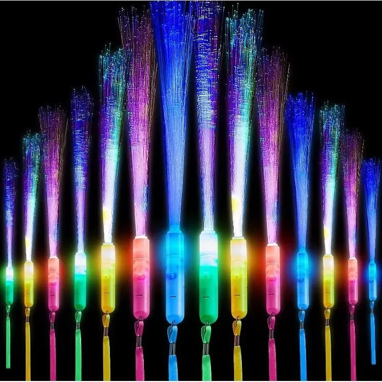 Glow Sticks Fiber Optic Light Up Wands LED Night Lighting Props for Birthday Wedding Dark Parties Concerts Christmas Halloween