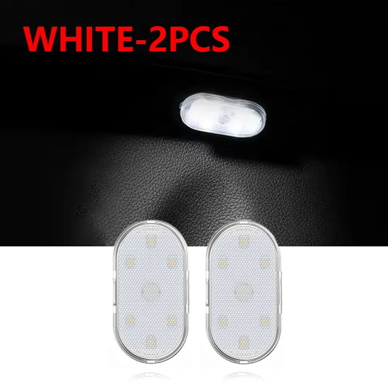 1/2/4Pcs LED Touch Light Mini Car Interior Lighting USB Rechargeable Auto Roof Ceiling Reading Lamps Atmosphere Decoration Lamp