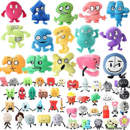 New Arrival BFDI Battle For Dream Island Plush Toy 70 Stuffed Doll Soft Animal X Number Blintz Block Marker Stapler French Fries