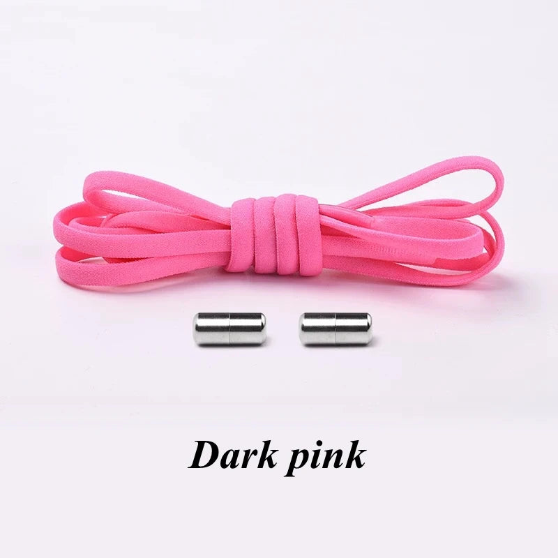 Semicircle No Tie Shoelaces Elastic Shoe laces Sneakers shoelace Metal Lock Lazy Laces for Kids and Adult One size fits all shoe