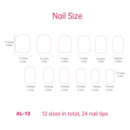 24pcs/set short square fake nails for women girls faux ongles fashion glitter geometric flowers design press on false nail kit