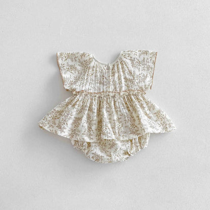0-24M Baby Clothes Summer Baby Girl Bodysuit Floral New Female Baby Small Flying Sleeve Romper Dress Newborn One-piece Jumpsuit