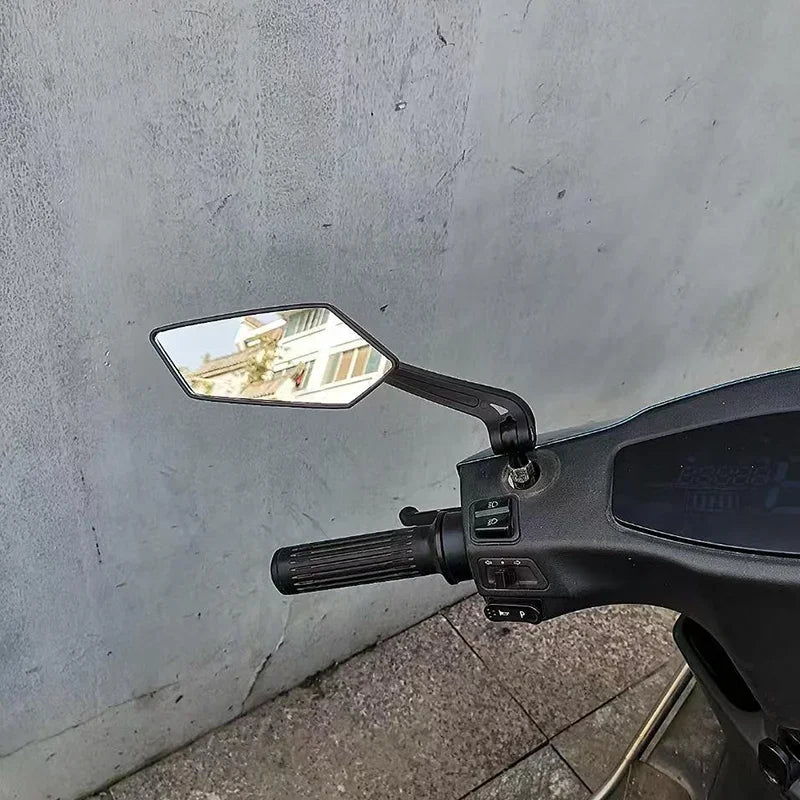 Universal Bike Handlebar Mirrors Motorcycle Rear View Mirror HD Wide Angle & 360° Rotating Back Sight Rearview Motorcycle Mirror