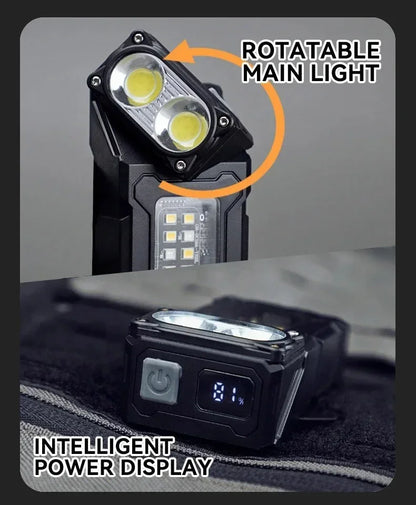 Multifunctional Ajustable Angle LED Flashlight Outdoors Mini Work Light Portable Magnet USB Rechargeable Camping Light