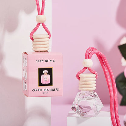 4pcs Pink car fragrance car interior accessories, perfume pendant car supplies, fresh air car fragrance
