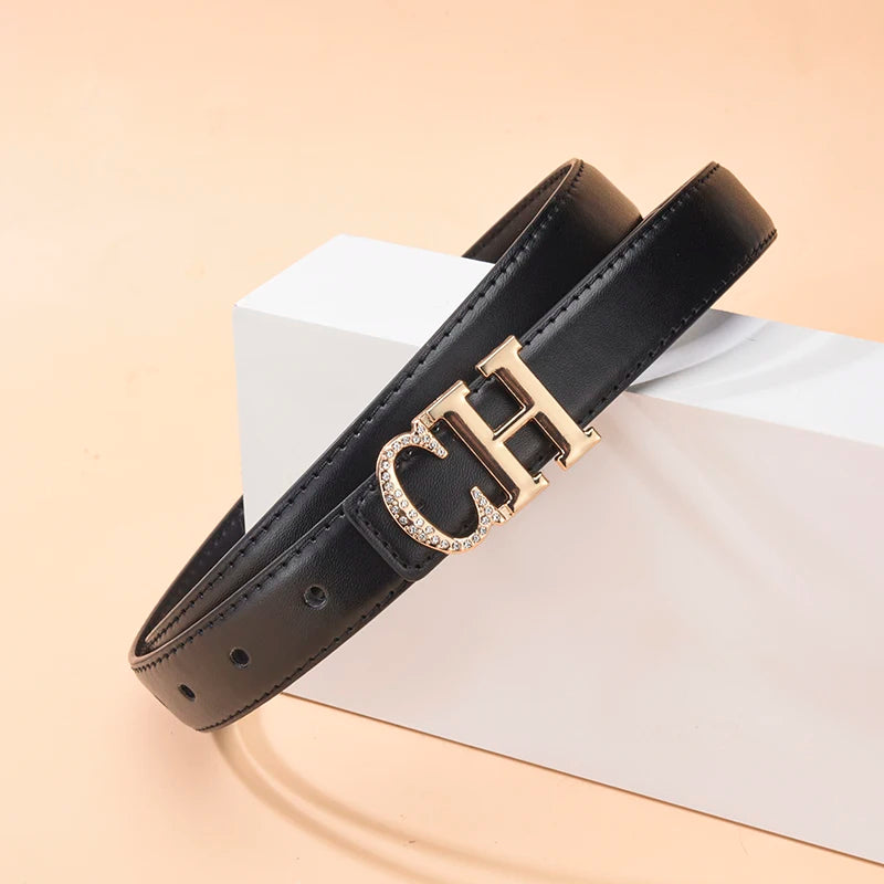 Retro Women's Automatic Buckle Belt Simple And Trendy Women's Jeans Casual Pants Belt Fashionable Women's Clothing Accessories