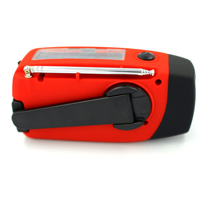 Solar Hand Crank Powered Camping Light With AM/FM Radio Outdoor 2000mAh USB Charging Multifunctional Hand Dynamo LED Flashlight