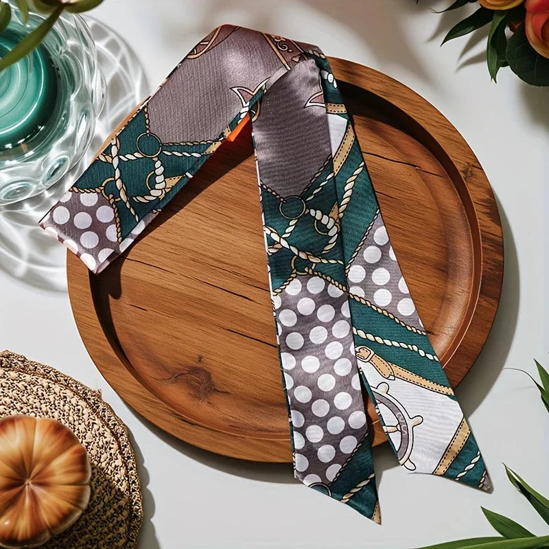 10Pcs Women’s Paisley Print Multi-Use Scarves Elegant Long Hairbands Neck Scarves & Bag Straps DIY Craft Hair Scarf Accessories