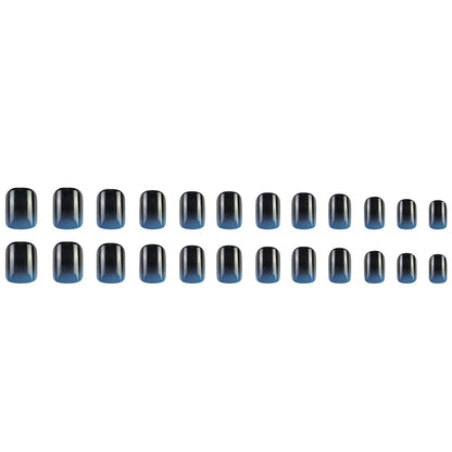 24pcs/set short square fake nails for women girls faux ongles fashion glitter geometric flowers design press on false nail kit