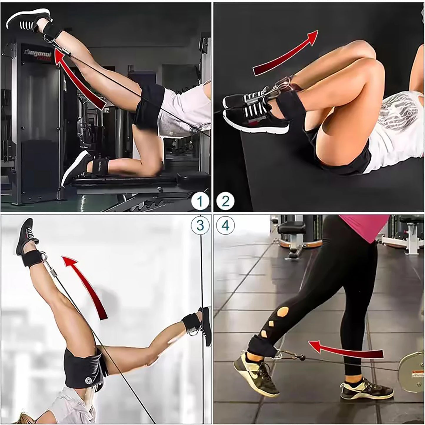 Ankle Straps Resistance Bands Set Fitness Workout Exercise Equipment Ankle Weight Yoga Elastic Fitness Band For Gym Man Woman