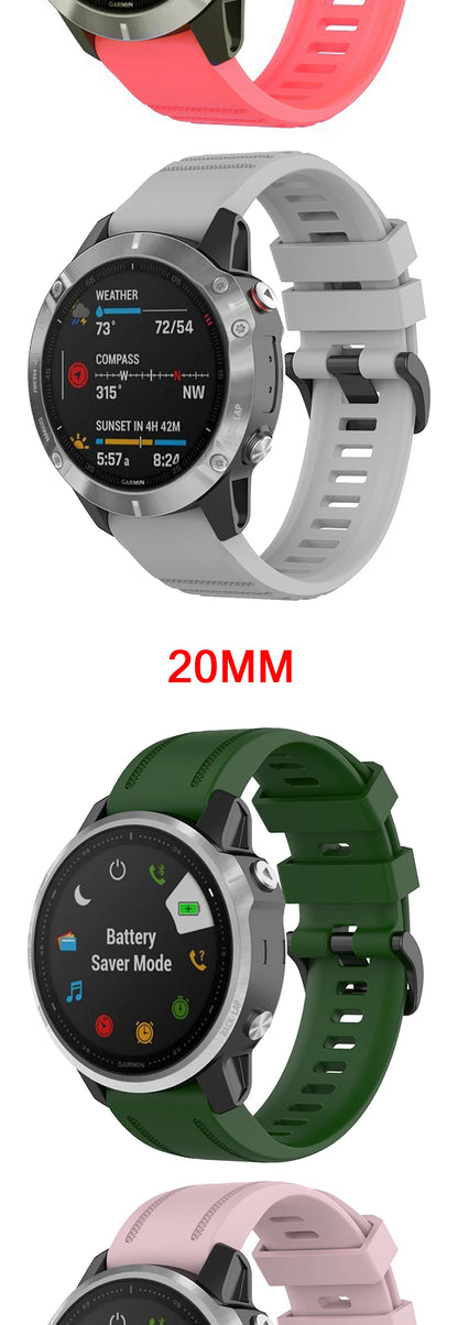 20 22 26mm Silicone Strap for Garmin Fenix 6 6X Pro 6S 7S 7 7X 5S 5 5X Plus 965 Epix Pro Gen2 47 51mm Watchband QuickFit Correa