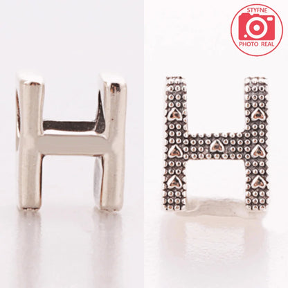 Silver 925 26 Letter A-Z Alphabet Charm Fine Beads Fit Original Charms Silver Bracelet DIY Fine Jewelry for Women Gifts Making