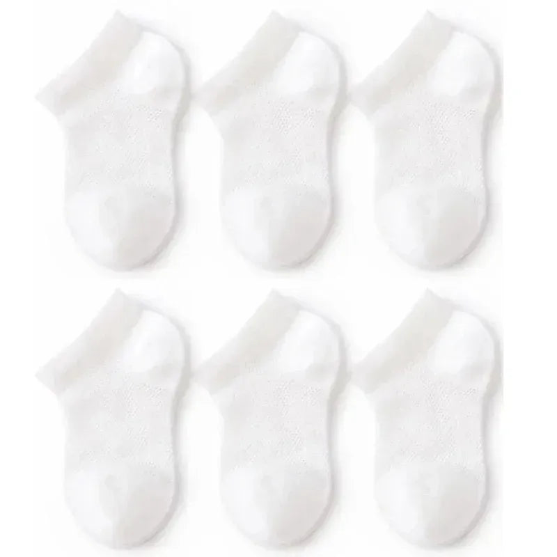 3Pairs/lot Summer Baby Thin Mesh Cotton White Pink Ankle Short Sock for Toddler Kids Boys Girls Breathable Soft Stretch Socks