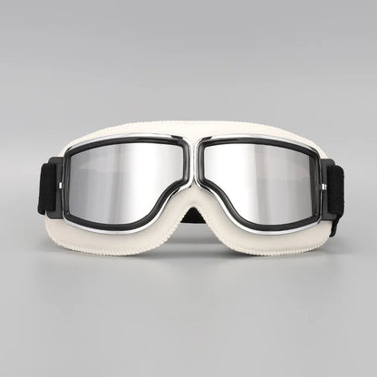 Motorcycle Glasses Windproof Motorcycle Helmet Glasses Sunglasses Retro Universal Folding Leather Retro Motorcycle Accessories