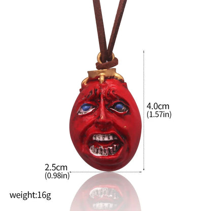 Fashing Popular anime Red Elliptical three-dimensional pendant Necklace Egg Of King Cosplay  Arc Resin Pendant Accessories Gift