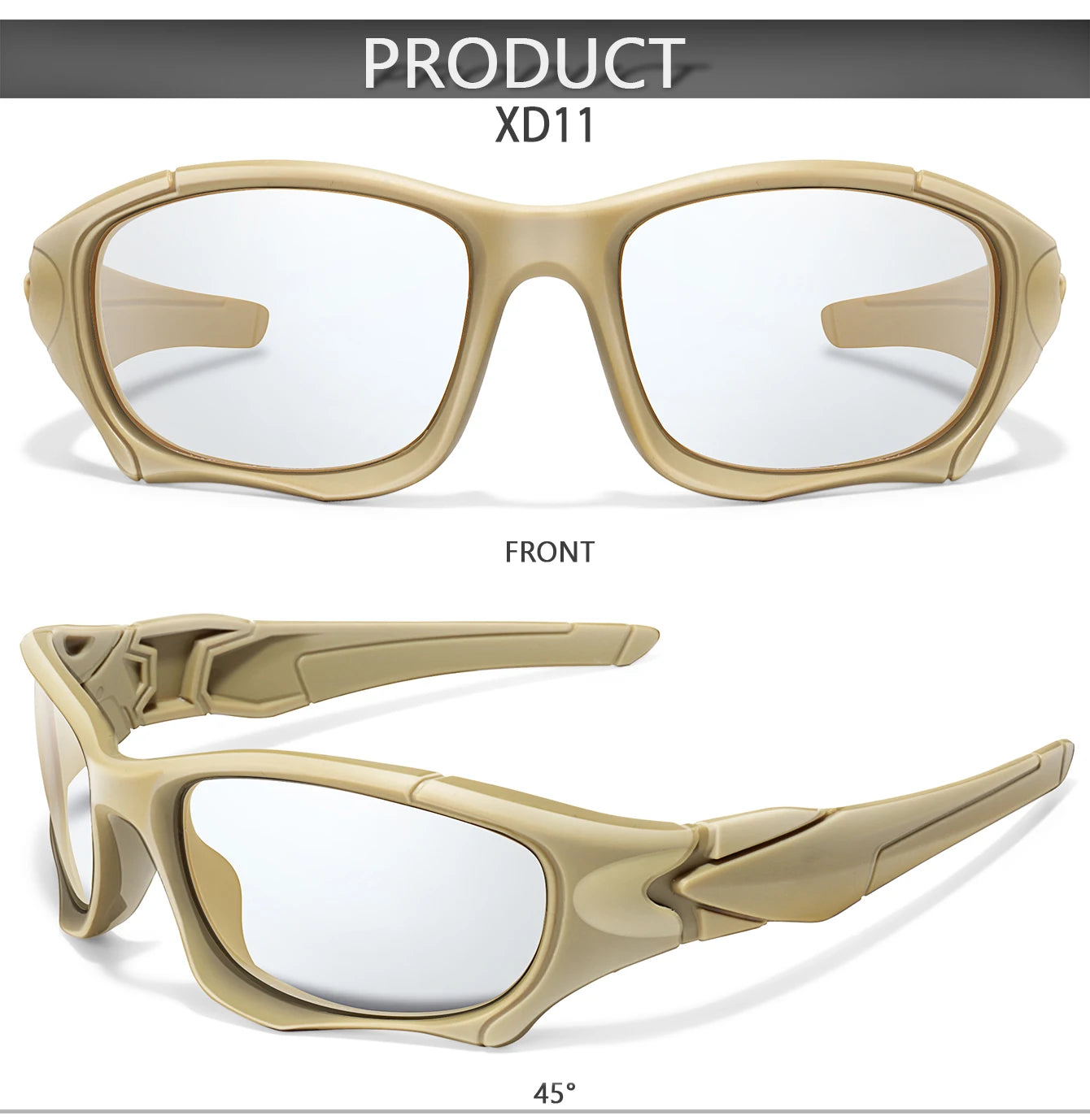 Photochromic Cycling Sunglasses Men Outdoor Sports Tactical Camouflage Goggles Vintage Driving Riding Fishing Windproof