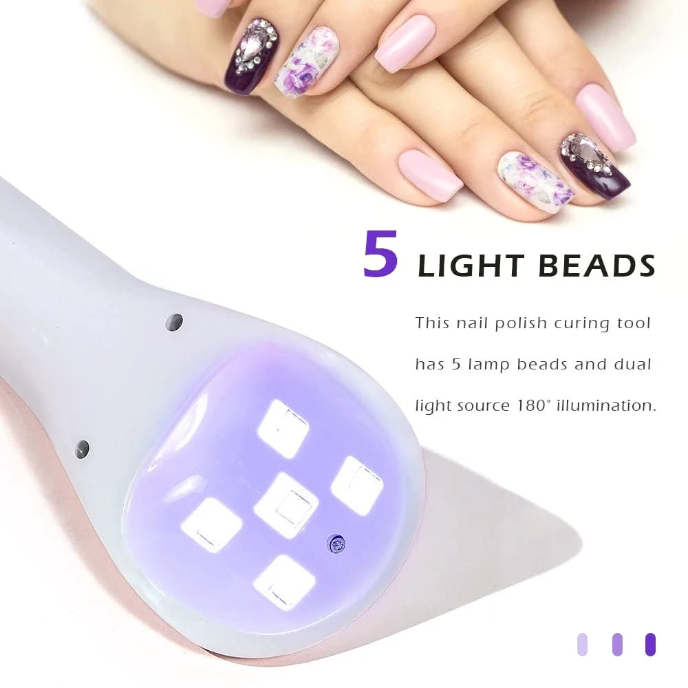 LINMANDA Handheld UV LED Nail Lamp USB Rechargeable Mini Manicure Lamp Nail Dryer With 5 Lamp Beads Quick Drying Gel Nail Polish