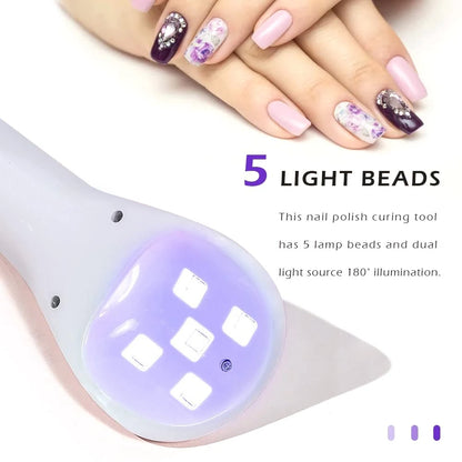 LINMANDA Handheld UV LED Nail Lamp USB Rechargeable Mini Manicure Lamp Nail Dryer With 5 Lamp Beads Quick Drying Gel Nail Polish