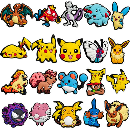 47/27/20Pcs Potdemiel Pokémon Series Shoe Charms For Slides Sandals,PVC Shoe Decorations Accessories For Christmas Birthday Gift