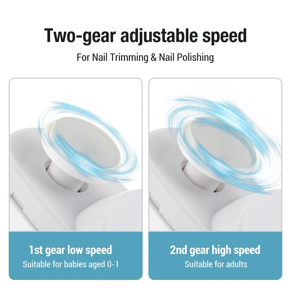 Electric Nail Clipper 2 in 1 Grinding and Polishing with Light Automatic Nail Trimmer Rechargeable Nail Cutter Manicure