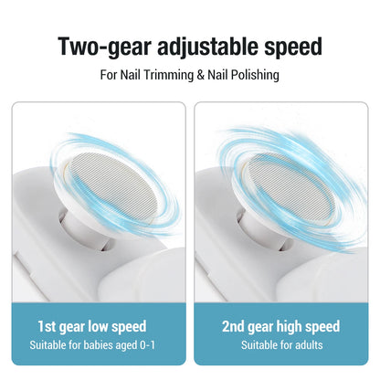 Electric Nail Clipper 2 in 1 Grinding and Polishing with Light Automatic Nail Trimmer Rechargeable Nail Cutter Manicure