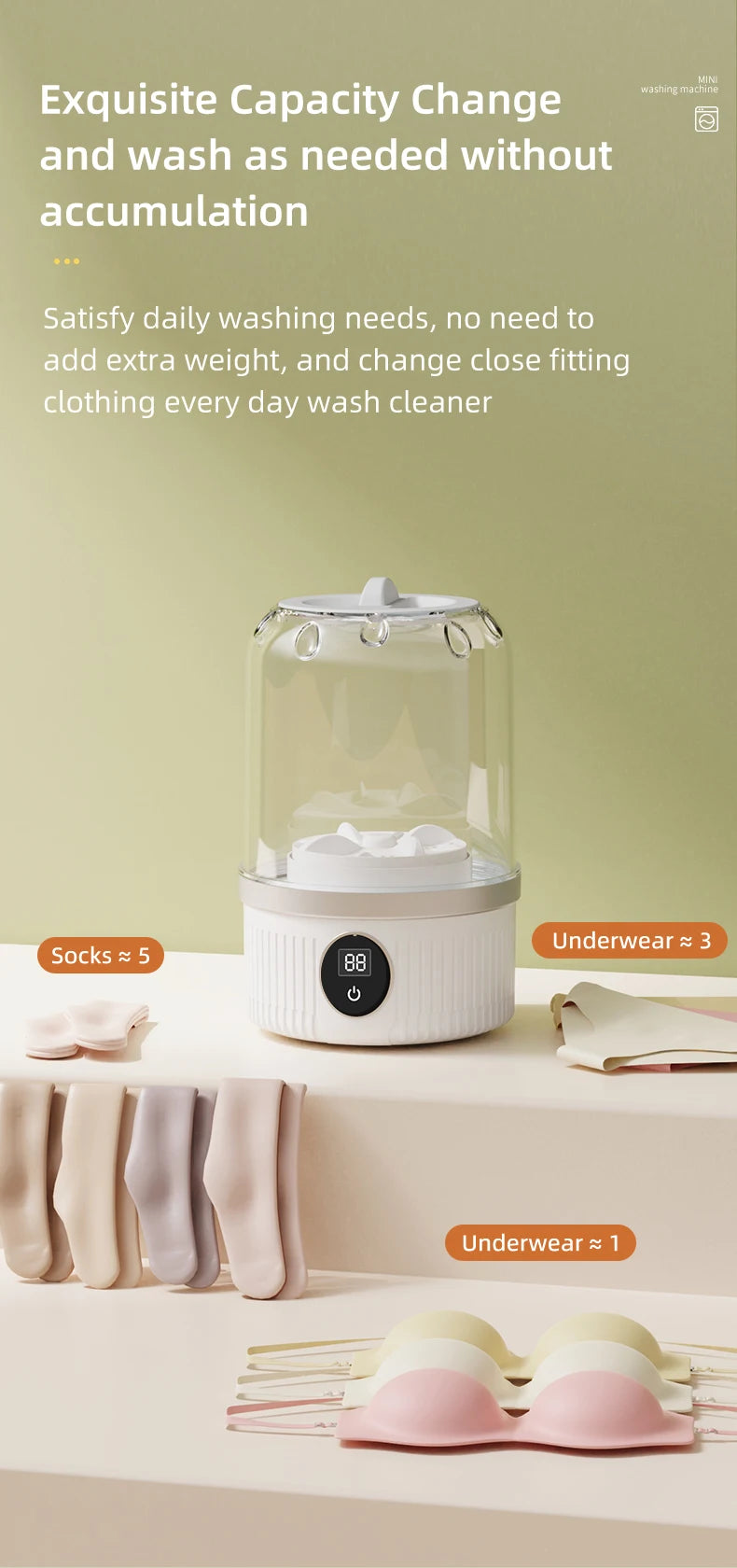 Mini Household Electric Washing Cup Underwear Socks Small Wireless Charging Washing Machine Pet clothes washing machine