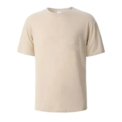 100% Cotton Men's  T-shirt O-neck Solid Color Bottoming Shirt Universal Casual Breathable T-shirt Tops Spring Autumn