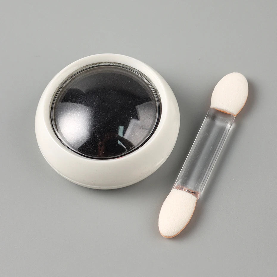 1 Box Chrome Black Nail Powder Metallic Rubbing Powder Pigment Magic Mirror Nail Glitter Charms Y2K Nail Art Decoration Manicure