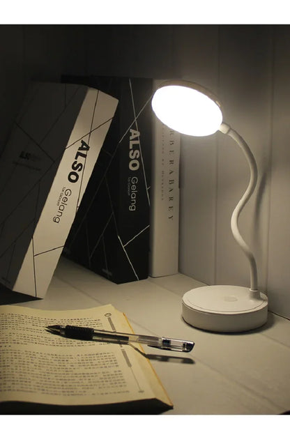 Flexible LED Desk Lamp with 3-Level Dimmer, USB Powered, Eye-Caring, Warm, White Light, Perfect for Home, Office, Reading, Study
