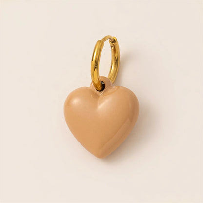 Drip oil red love necklace pendant, niche heart-shaped couple accessory DIY handmade pendant, gold-plated