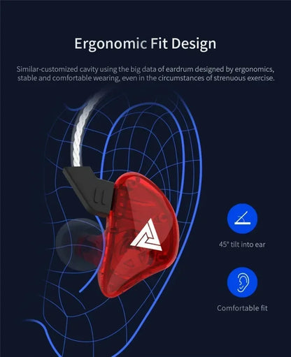QKZ CK5 FiLe Wired Earphone with Microphone HiFi Music Earphone Professional Gaming And Sports Noise Cancelling Headphones