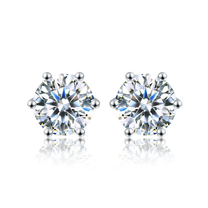DW 0.1ct-2ct D Color Certified Moissanite Stud Earrings Lab Created Diamond 925 Sterling Silver Gold Plated Wedding Fine Jewelry