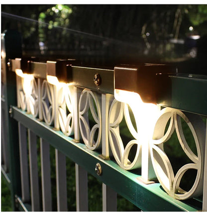 1~12PCS Solar Deck Light Outdoor IP65 Waterproof Solar Power Garden Lamps for Railing Stairs Step Fence Yard Patio Pathway