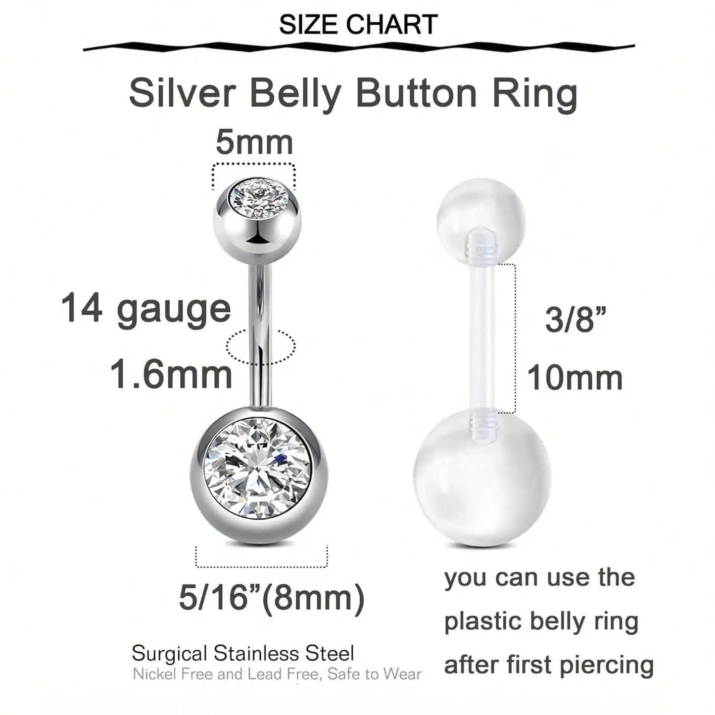 Belly Button Piercing Kit Gun Belly Piercing Kit Belly Button Piercing Gun Navel Piercing Kit Belly Button Ring Piercing Kit