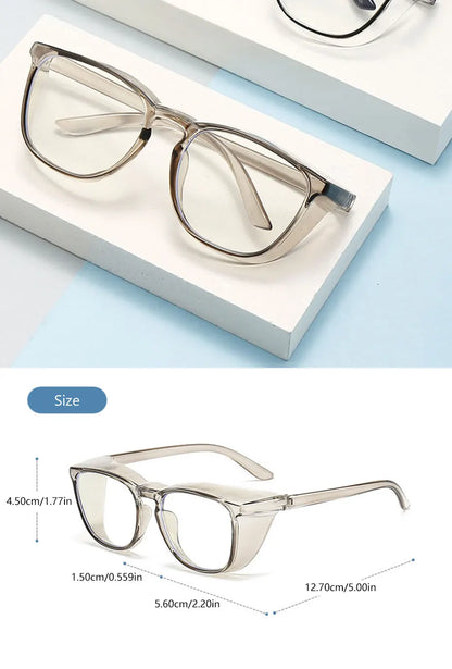 SEAMETAL Anti Blue Light Glasses Lightweight PC Frames Square Clear Lens Glasses Anti Pollen Safety Goggles Eyewear Accessories