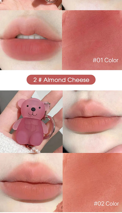 Art Value Bear Velvet Lip Clay with White Silky Lip Glaze Lipstick