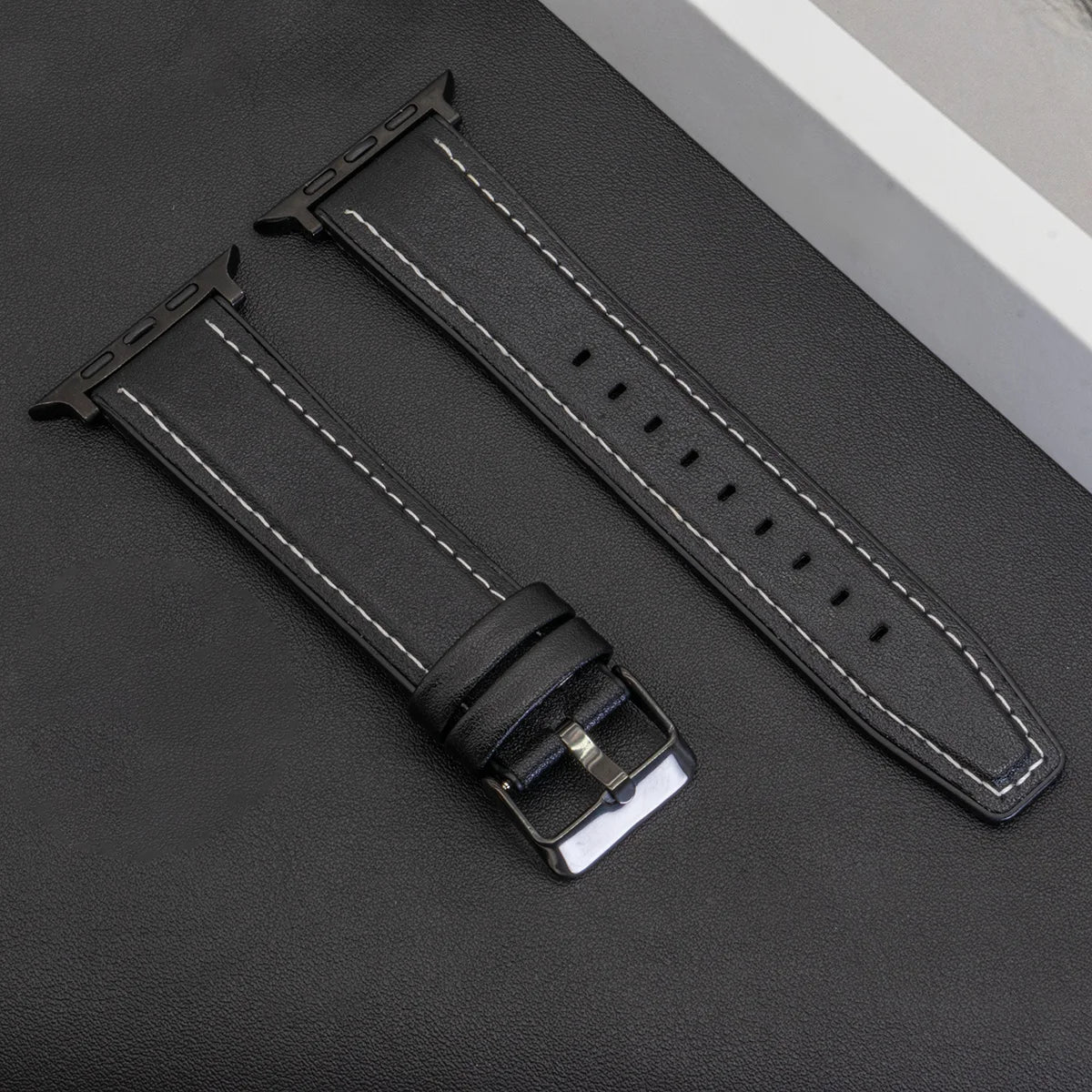 Leather Band Strap for Apple Watch Band Ultra 3 49mm 11 10 9 8 7 46 45 41mm High Quality for IWatch Series 6SE54 44 40mm Correa