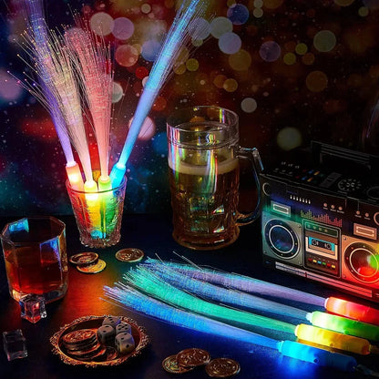 Glow Sticks Fiber Optic Light Up Wands LED Night Lighting Props for Birthday Wedding Dark Parties Concerts Christmas Halloween