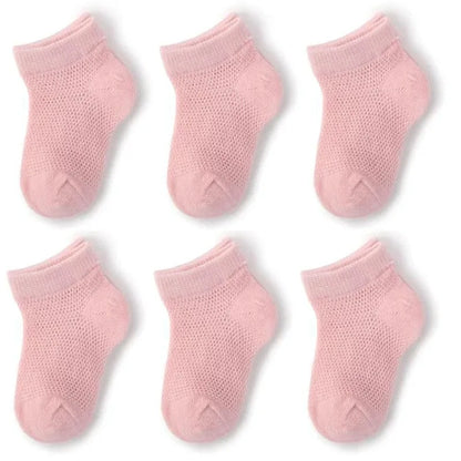 3Pairs/lot Summer Baby Thin Mesh Cotton White Pink Ankle Short Sock for Toddler Kids Boys Girls Breathable Soft Stretch Socks