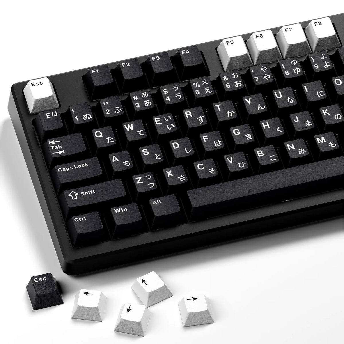 XVX Black White Dual Color Keycap Japan Korean Russian Cherry Profile Front Carving PBT For Magnetic Switch Mechanical Keyboard